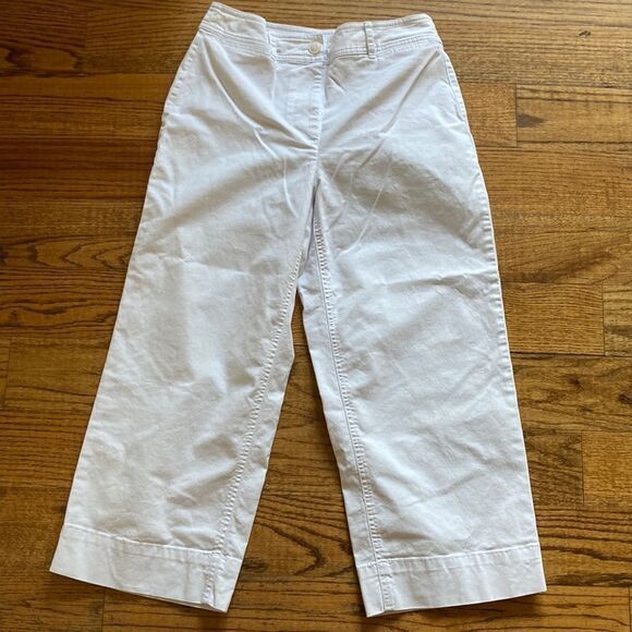 Talbots Wide Leg Crop Chino White Pants Women’s Size 2 - Picture 3 of 16